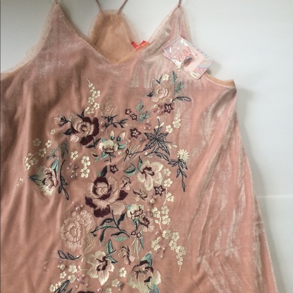 NWT Anthropologie velvet beaded floral dress - Picture 2 of 7